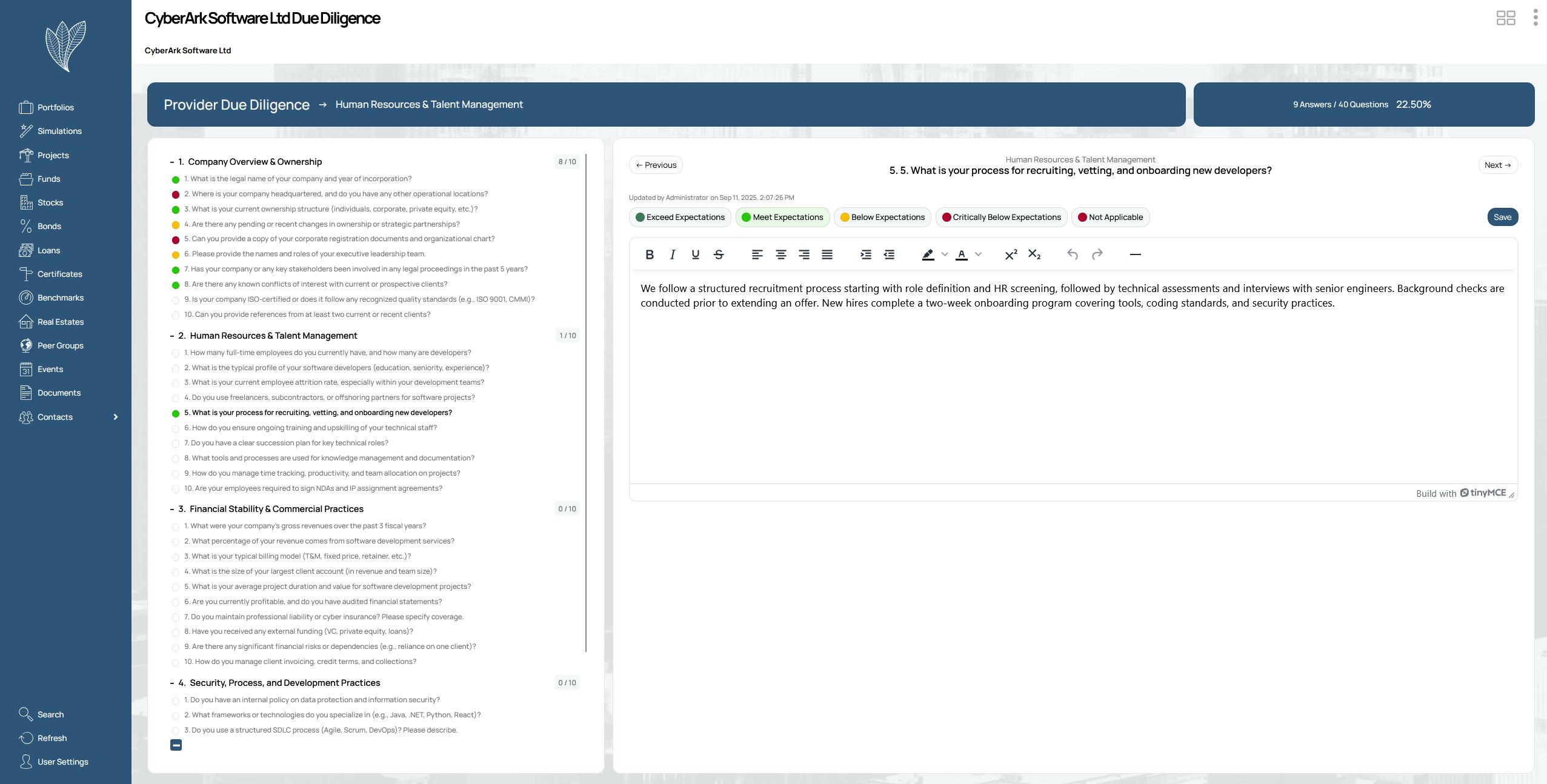 Dynamic Questionnaire Management